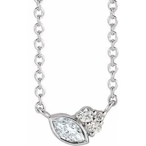 14K White Gold 1/10 CTW Natural Diamond 16" Necklace