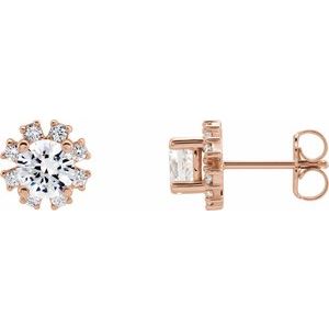14K Rose Gold 1 1/8 CTW Natural Diamond Earrings