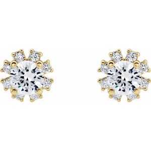 14K Yellow Gold 1 1/8 CTW Natural Diamond Earrings – image 2