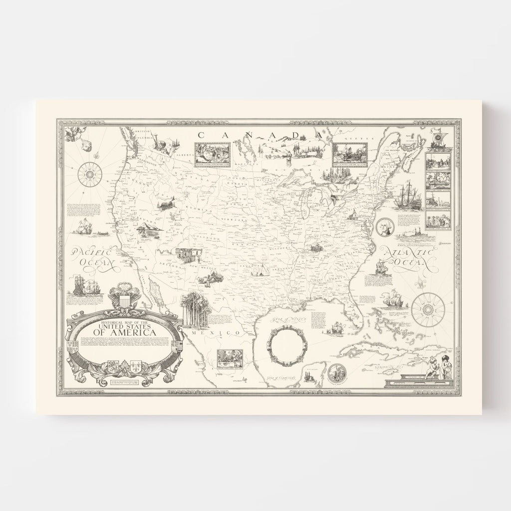Vintage Map of United States 1926