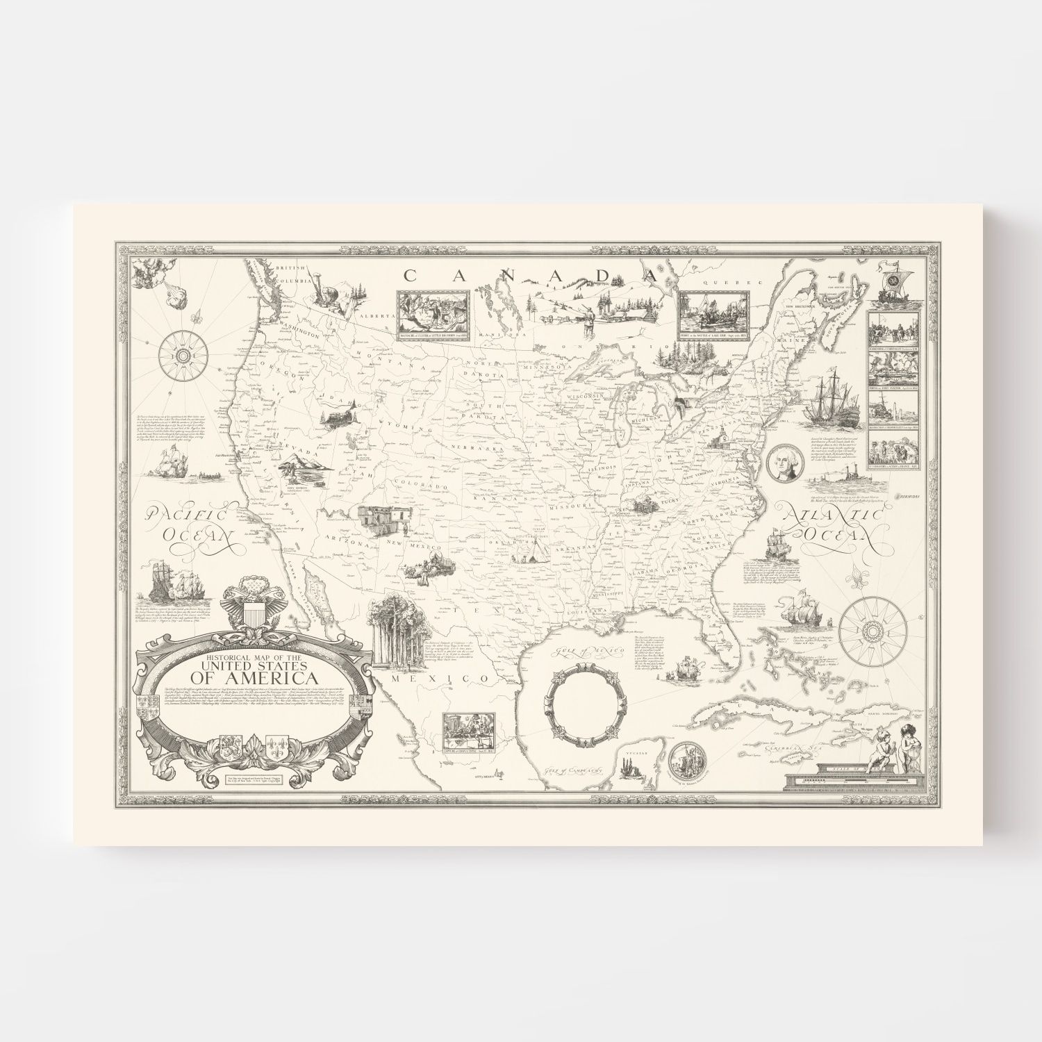 Vintage Map of United States 1926