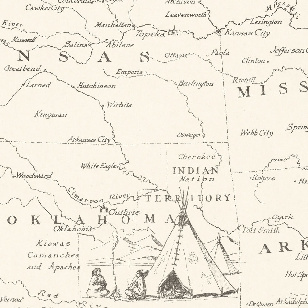 Vintage Map of United States 1926