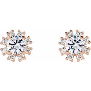 14K Rose Gold 1 1/8 CTW Natural Diamond Earrings – image 2