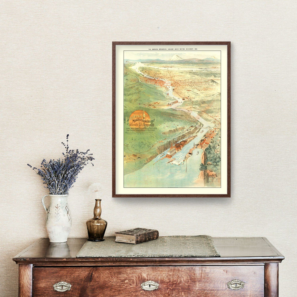 Vintage Map of Portland, Oregon 1896