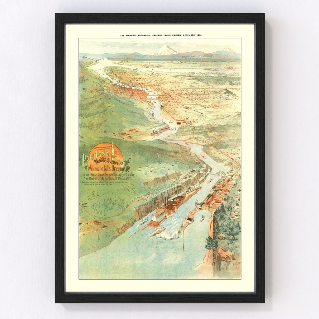 Vintage Map of Portland, Oregon 1896