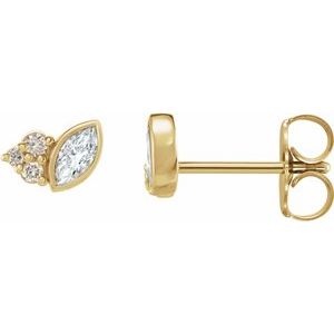 14K Yellow Gold 1/5 CTW Natural Diamond Earrings