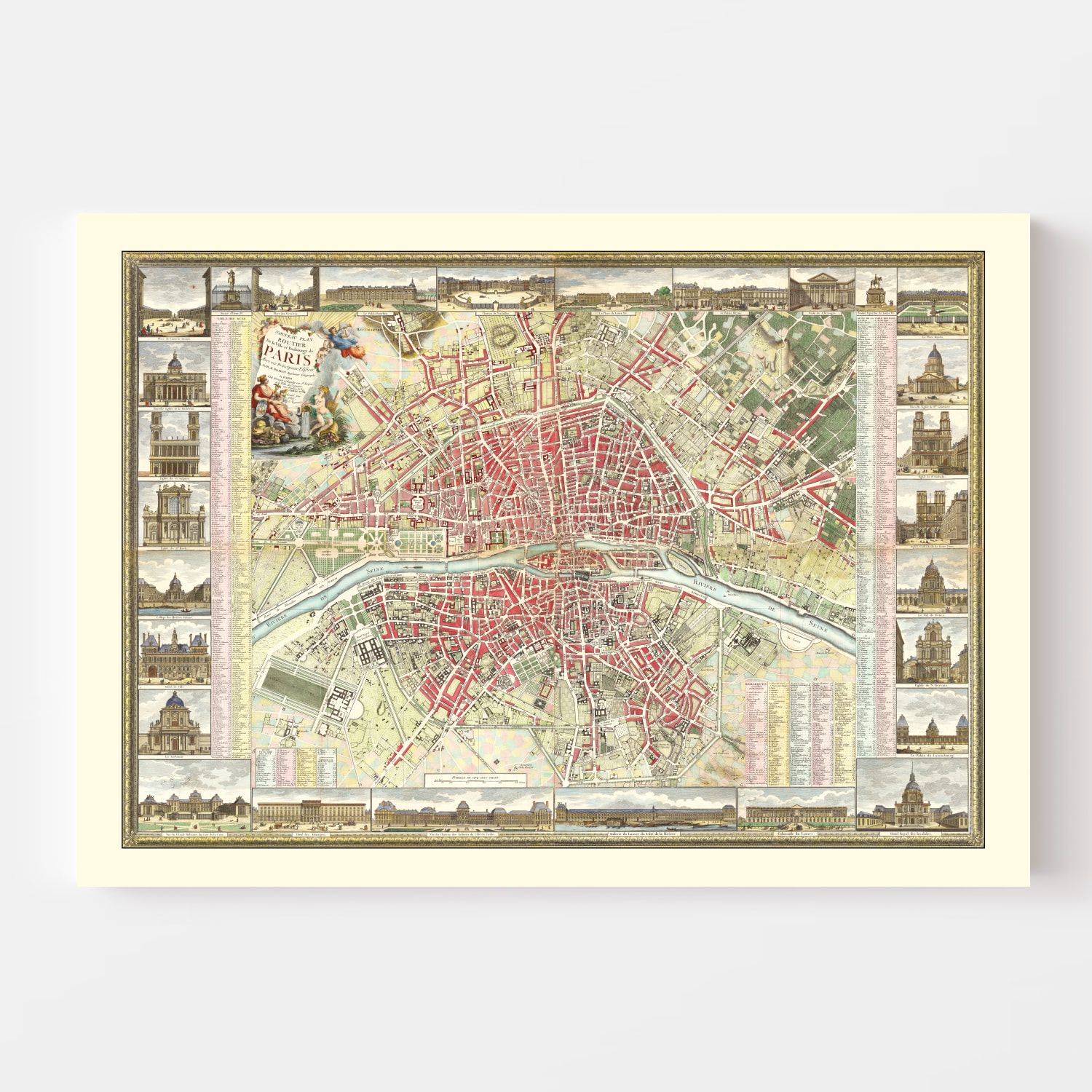 Vintage Map of Paris, France 1784
