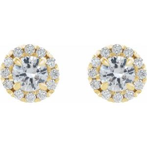 14K Yellow Gold 5/8 CTW Natural Diamond Halo-Style Earrings – image 2