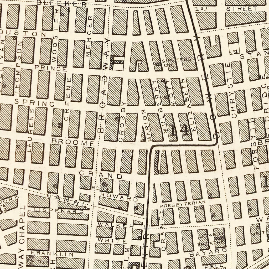 Vintage Map of New York City, New York 1851