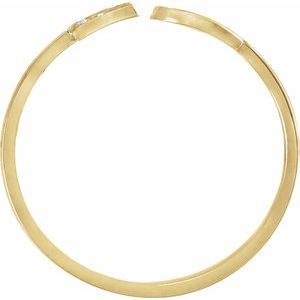 14K Yellow Gold Personalized Natural Diamond Initial Ring