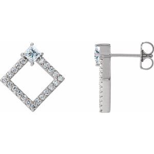 14K White Gold 5/8 CTW Natural Diamond Earrings
