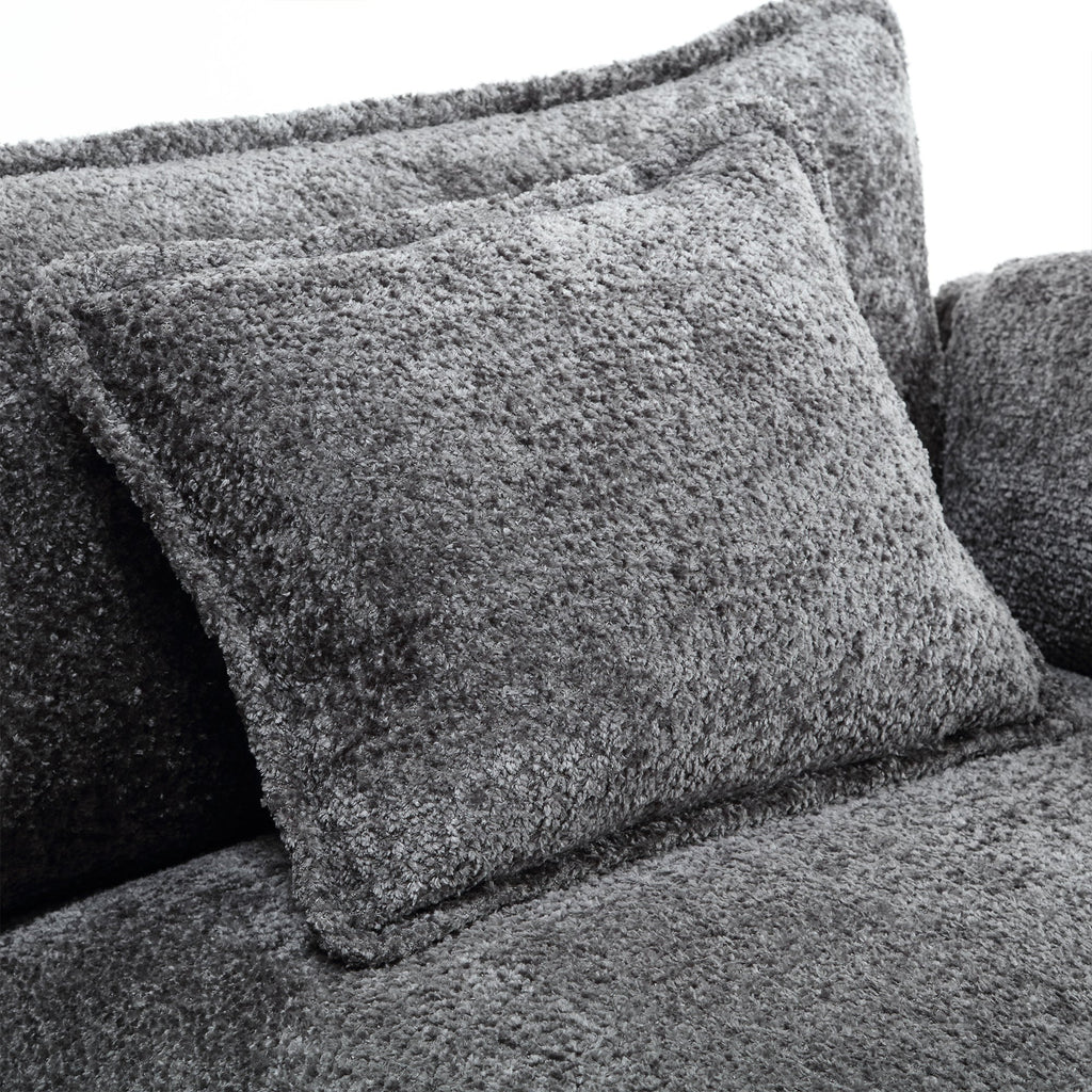UNITED WE WIN 112' Oversized Sectional Sofa Cloud Couch for Living Room, Modern Chenille L Shaped Couch, Comfy Boucle Modular Sofa Sleeper with Moveable Ottoman & Memory Foam
