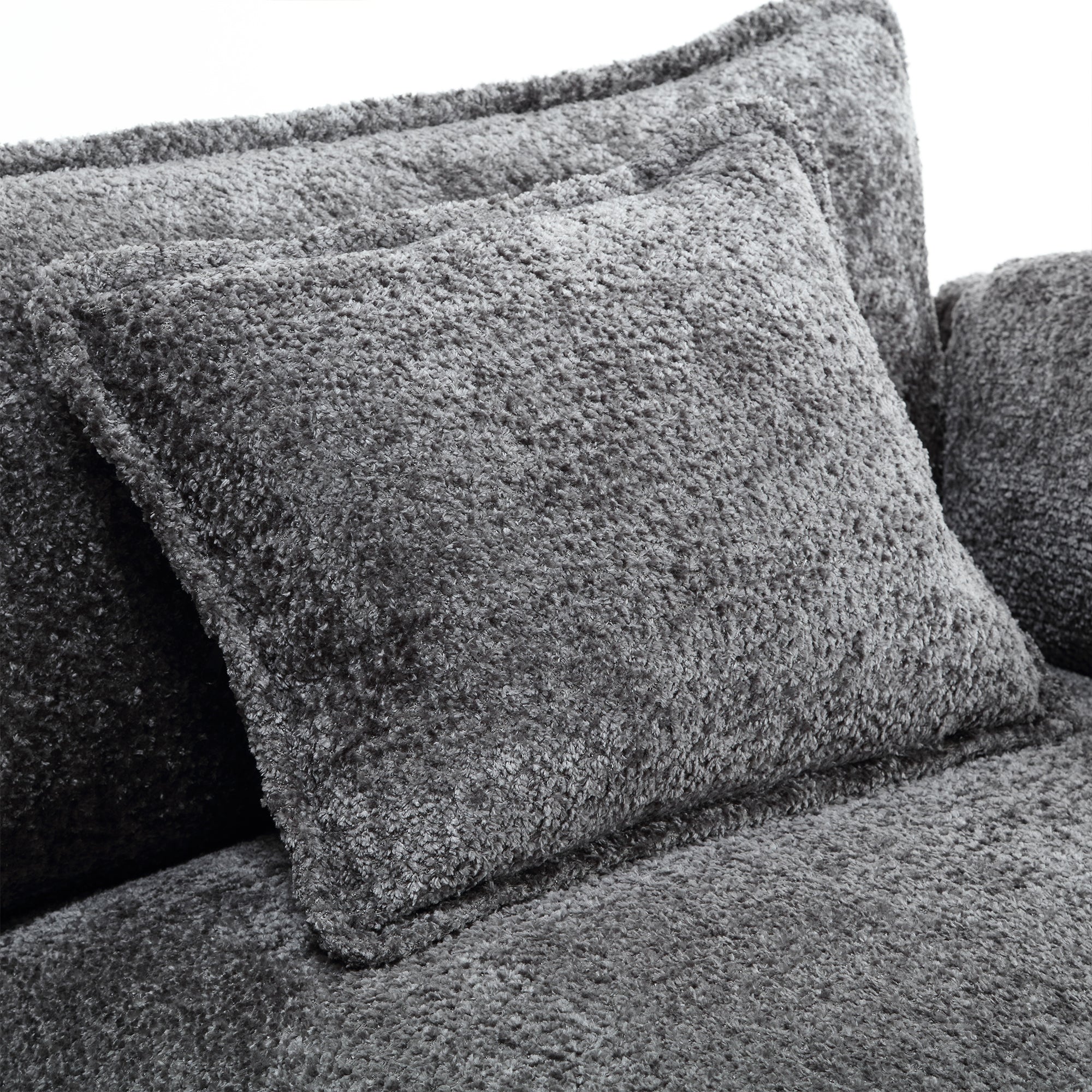 UNITED WE WIN 112' Oversized Sectional Sofa Cloud Couch for Living Room, Modern Chenille L Shaped Couch, Comfy Boucle Modular Sofa Sleeper with Moveable Ottoman & Memory Foam