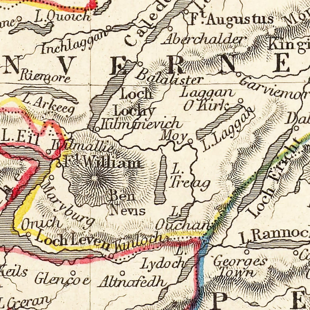 Vintage Map of Scotland 1851
