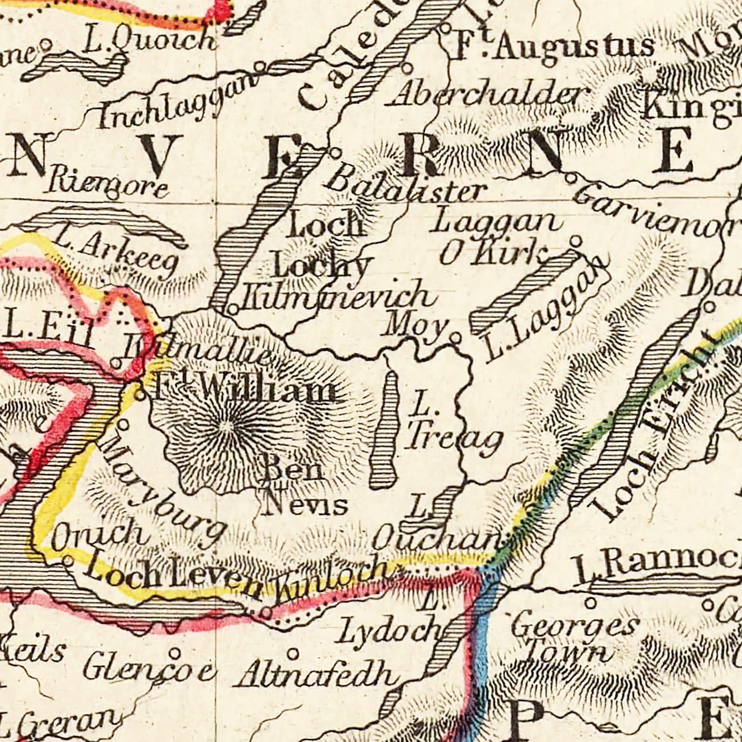 Vintage Map of Scotland 1851