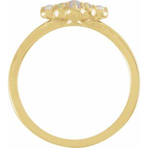 14K Yellow Gold Natural White Ethiopian Opal & .02 CTW Natural Diamond Ring