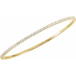 14K Yellow Gold 3 CTW Lab-Grown Diamond Stackable Bangle 8" Bracelet – image 2