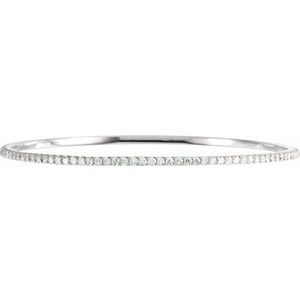 14K White Gold 3 CTW Lab-Grown Diamond Stackable Bangle 8" Bracelet
