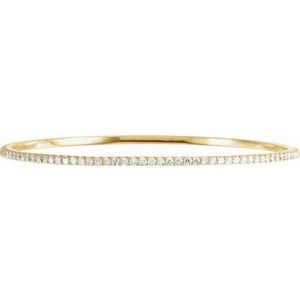 14K Yellow Gold 3 CTW Lab-Grown Diamond Stackable Bangle 8" Bracelet