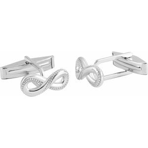 Sterling Silver 15.8x7 mm Infinity-Inspired Cuff Links