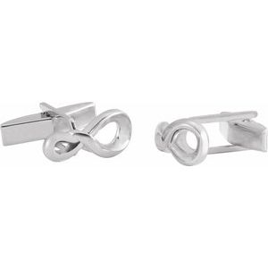 Sterling Silver 15.8x7 mm Infinity-Inspired Cuff Links