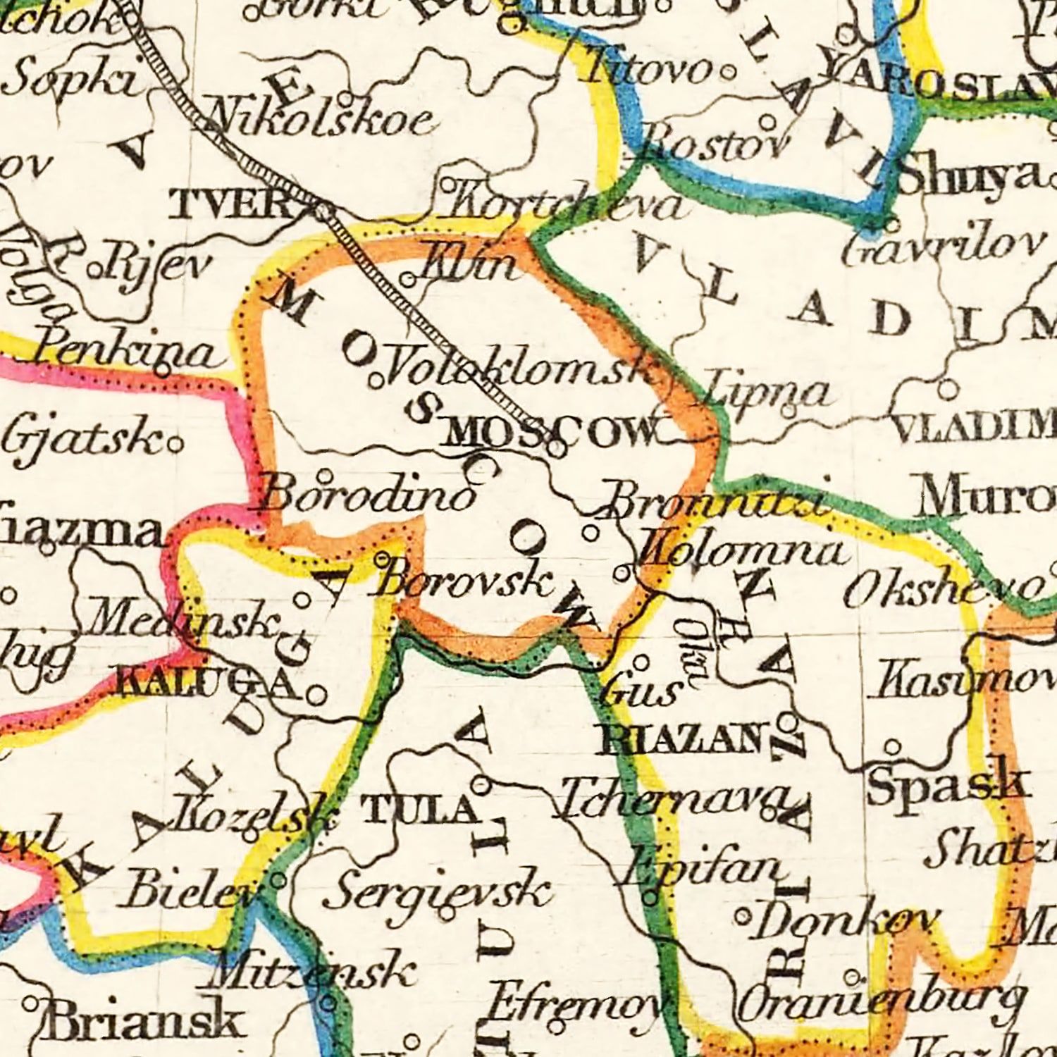 Vintage Map of Russia in Europe 1851