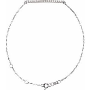14K White Gold 1/8 CTW Natural Diamond Bar 6 1/2-71/2" Bracelet
