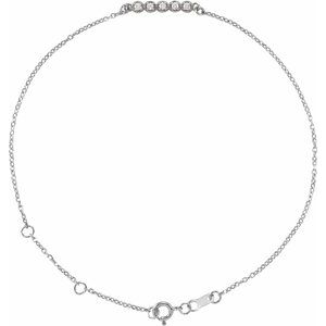 14K White Gold .07 CTW Natural Diamond Bar 6 1/2-7 1/2" Bracelet