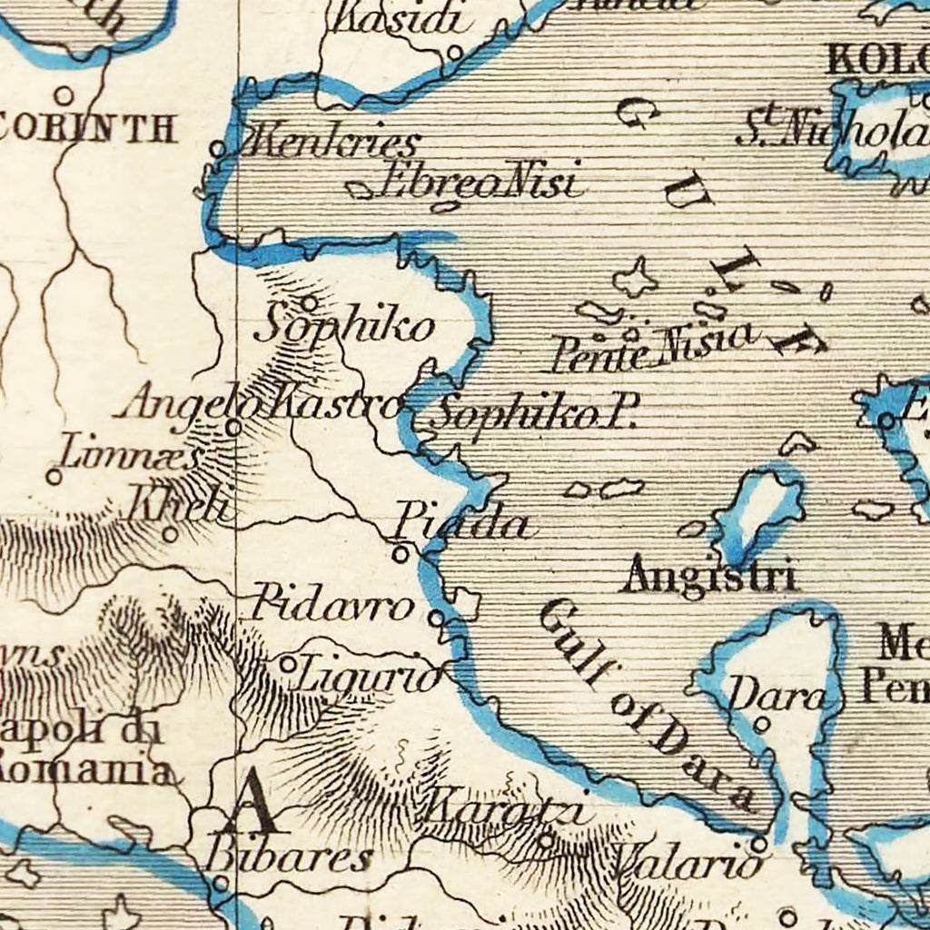 Vintage Map of Greece 1851