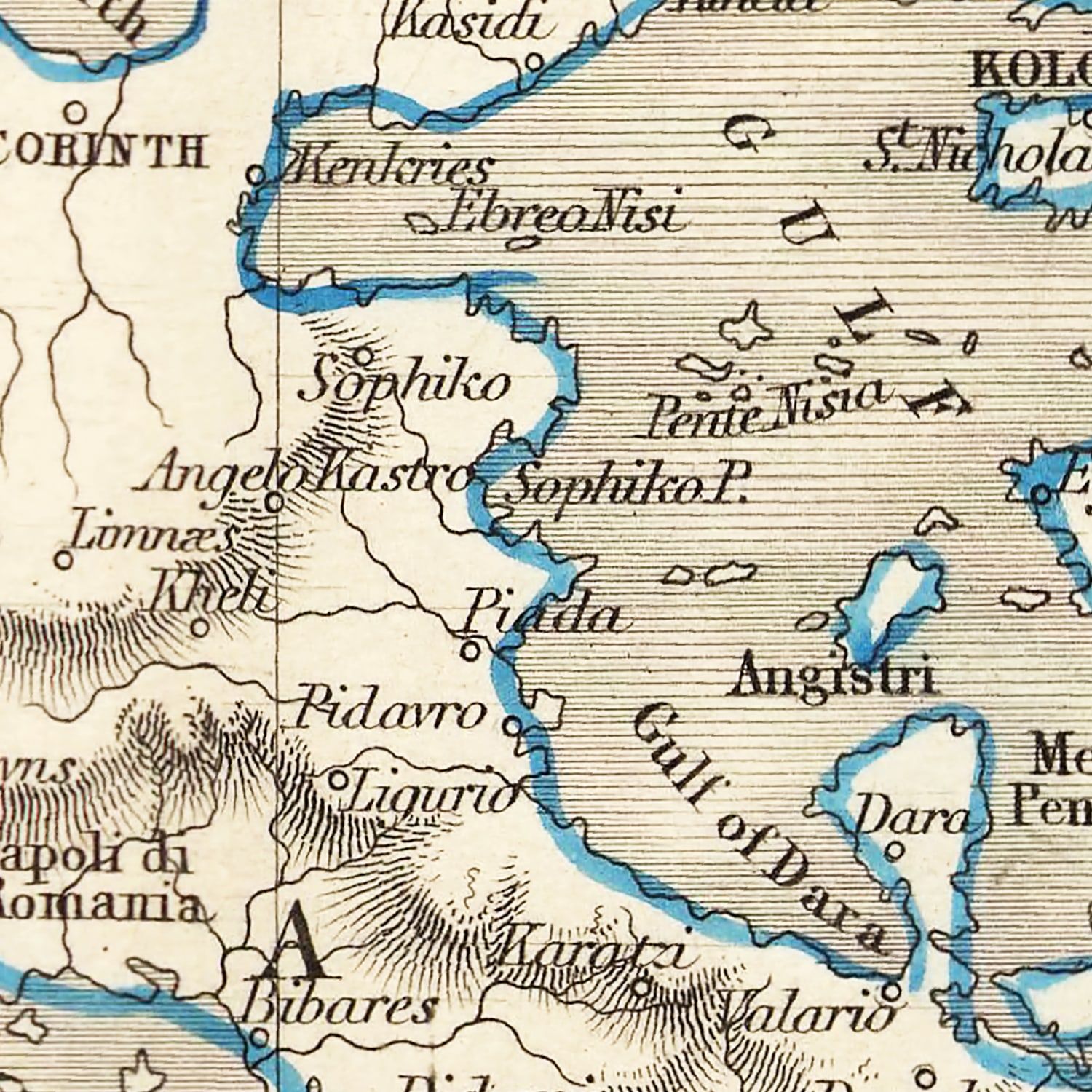 Vintage Map of Greece 1851