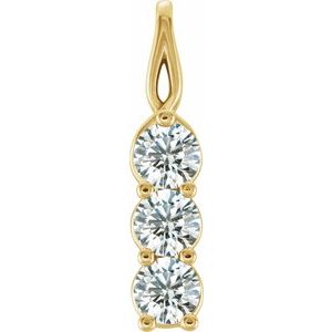 14K Yellow Gold 3/4 CTW Natural Diamond Three-Stone Pendant