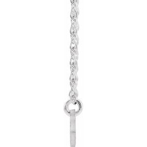 Sterling Silver Natural Diamond Single Name Nameplate 18" Necklace