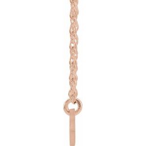 14K Rose Gold Natural Diamond Single Name Nameplate 18" Necklace