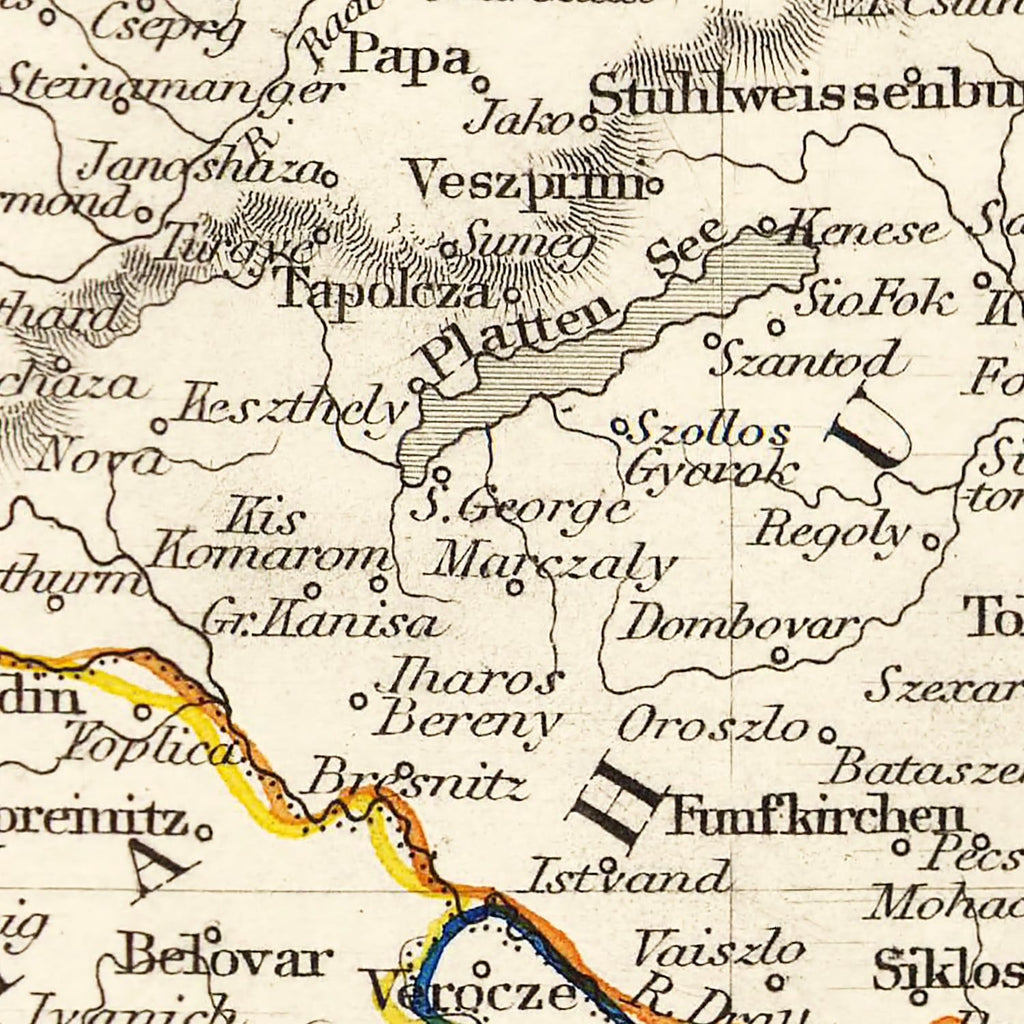 Vintage Map of Austria 1851