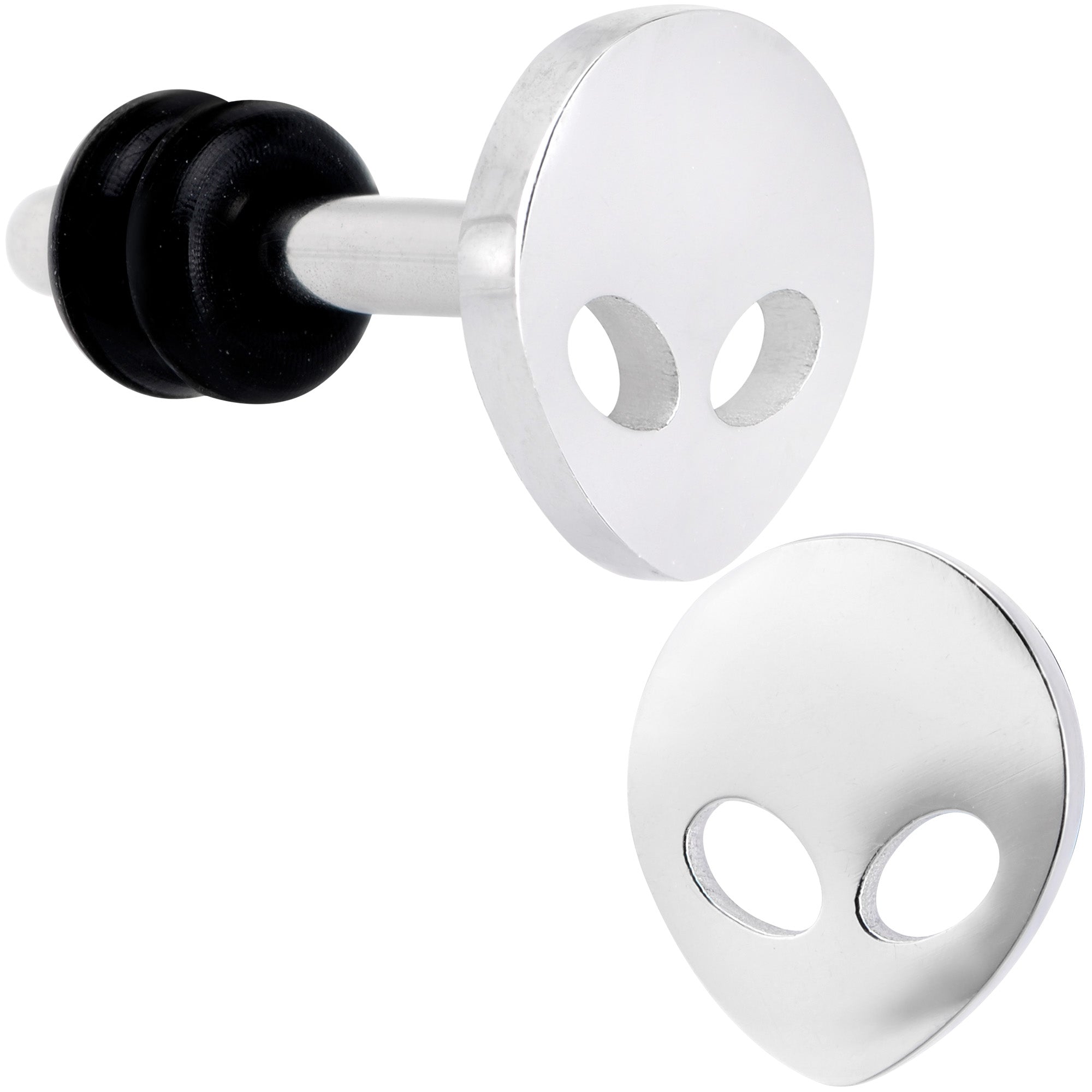 Steel Space Alien Single Flare Plug Set 14G to 2G