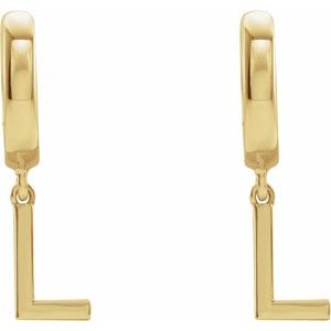Initial Huggie Earrings