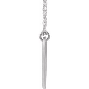 14K White Gold  Personalized Natural Diamond 2-Initials 18" Necklace