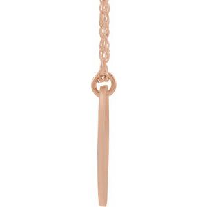 14K Rose Gold  Personalized Natural Diamond 2-Initials 18" Necklace