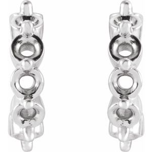 Platinum 2 mm Round 9.25 mm Hoop Earring Mounting – image 2