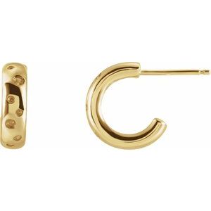 14K Yellow Gold Left Hoop Earring Mounting