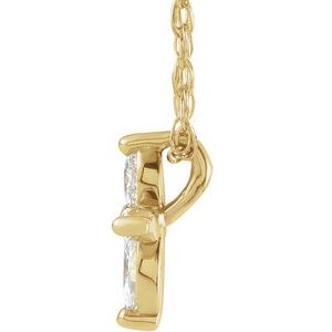 14K Yellow Gold 1/6 CTW Natural Diamond Cross 16" Necklace