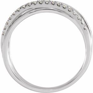 14K White Gold 1/3 CTW Natural Diamond Criss-Cross Ring