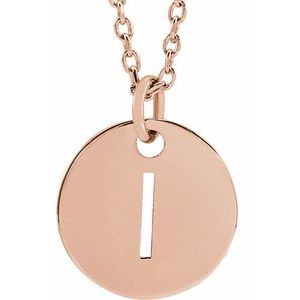18K Rose Gold-Plated Sterling Silver Initial I 16-18" Necklace – image 3