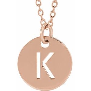 18K Rose Gold-Plated Sterling Silver Initial K 16-18" Necklace