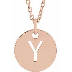 18K Rose Gold-Plated Sterling Silver Initial Y 16-18" Necklace – image 3