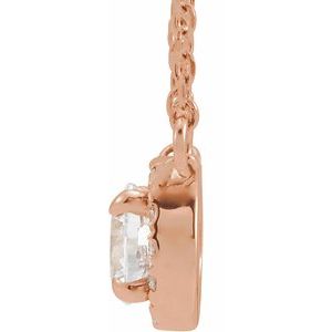 14K Rose Gold 4 mm Natural White Sapphire & .05 CTW Natural Diamond 16" Necklace