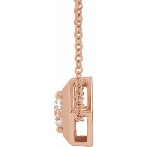 14K Rose Gold 1/2 CT Lab-Grown Diamond Geometric 16-18" Necklace