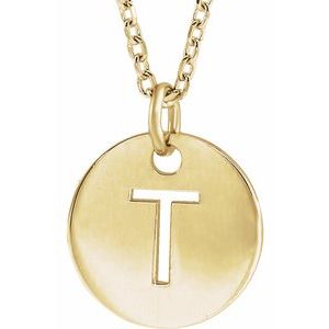 18K Yellow Gold-Plated Sterling Silver Initial T 16-18" Necklace – image 3