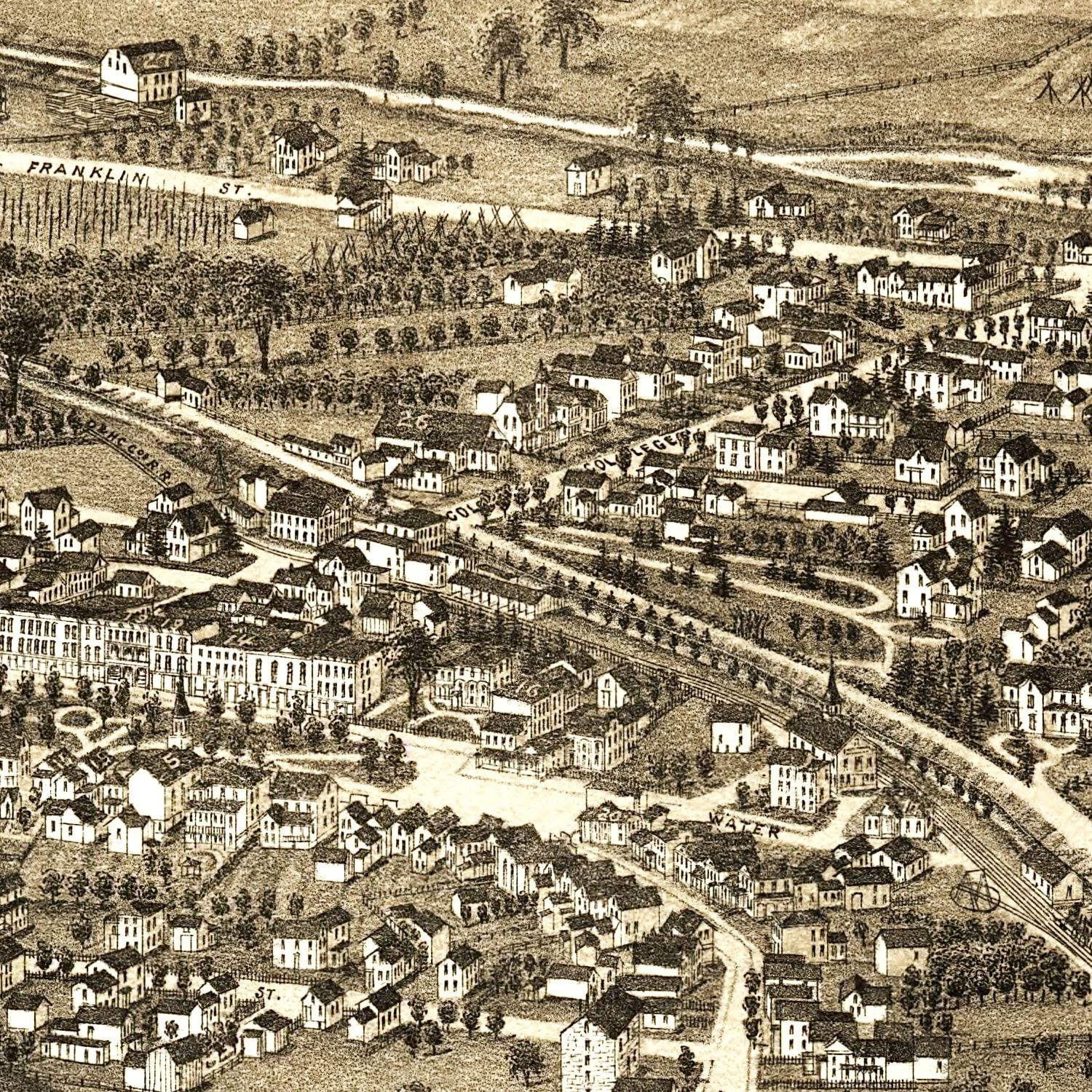 Vintage Map of Clinton, New York 1885