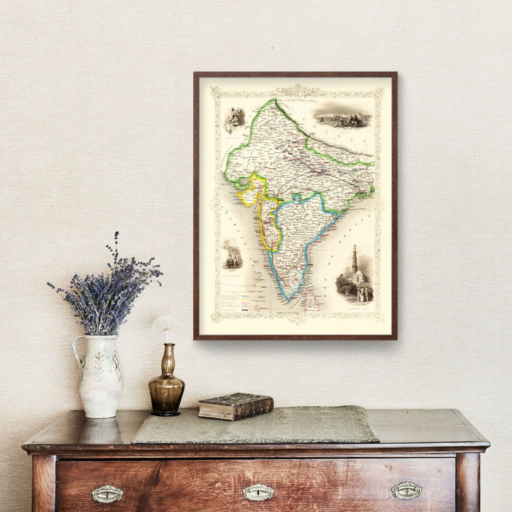 Vintage Map of British India 1851